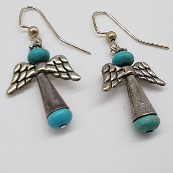 Sterling & Stitch Western Cross Earring - Women's Jewelry in Burnished Silver Turq Sterling & Stitch Western Cross Earring - Women's Jewelry in Burnished Silver Turq