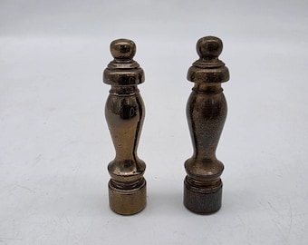 Vintage Brass Lamp Finial Pair 2" High Lighthouse Design