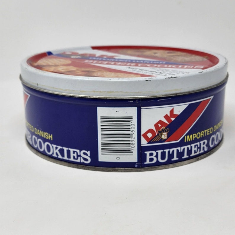 Danish Butter Cookies Tin Container 16oz Round Vintage DAK Imported Etsy