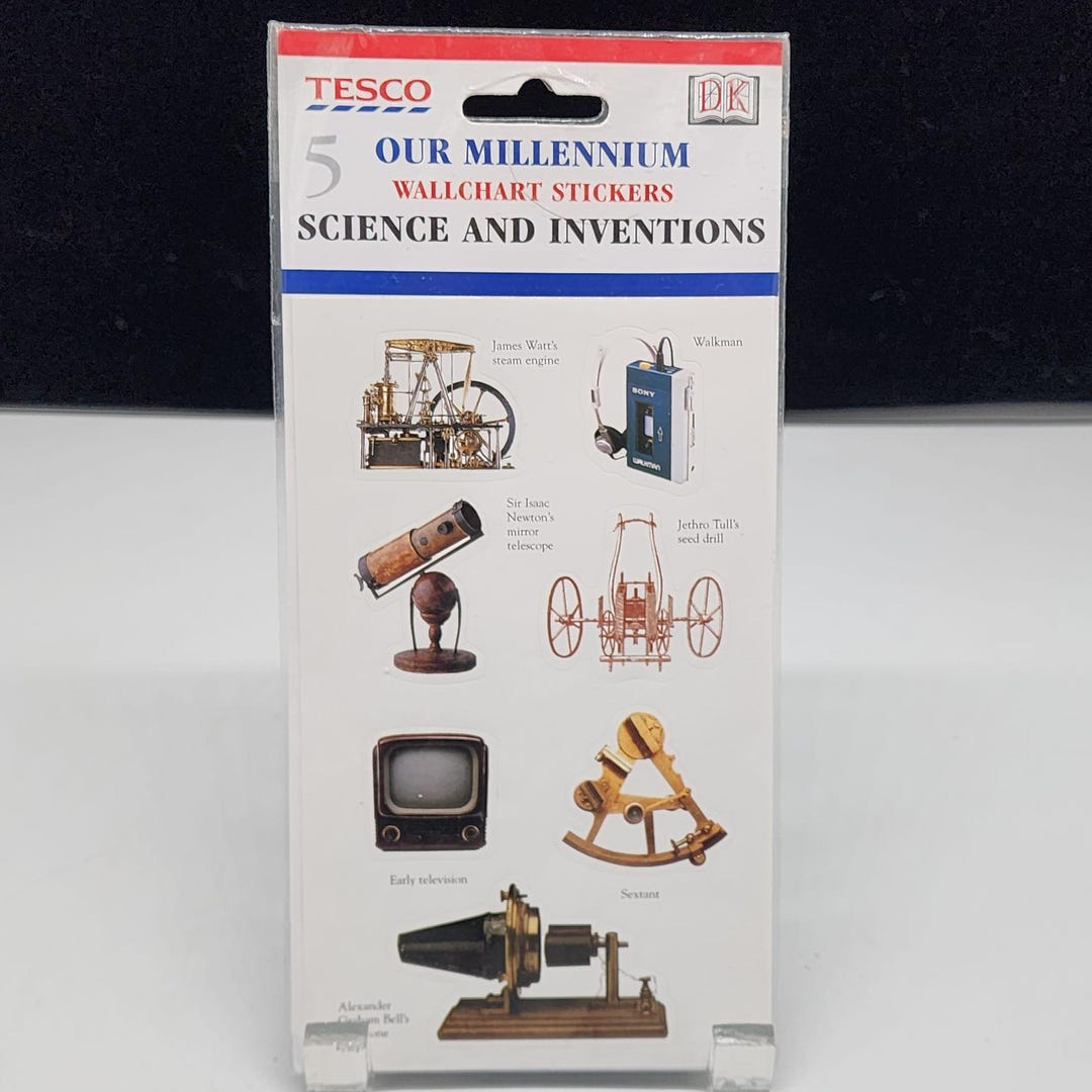 Inventions Sticker Millennium Science & Inventions Stickers DK England Wallchart Tesco - Etsy