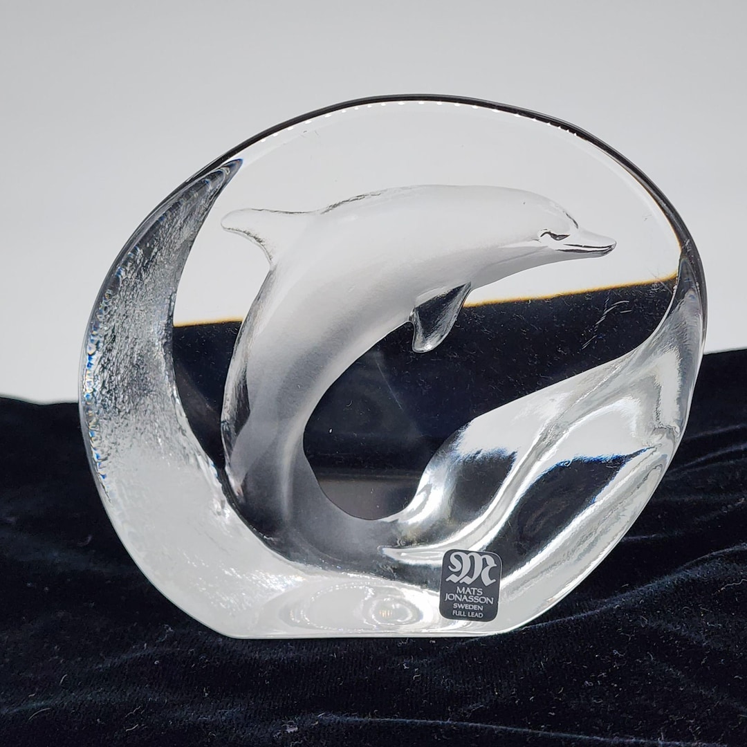 Mats Jonasson Sweden Full Lead Crystal Dolphin Figurine - Etsy Canada