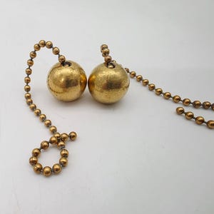 Antike Messing Lampe Sockel Pull Perlen 5 "Kette mit 3/4" Ball