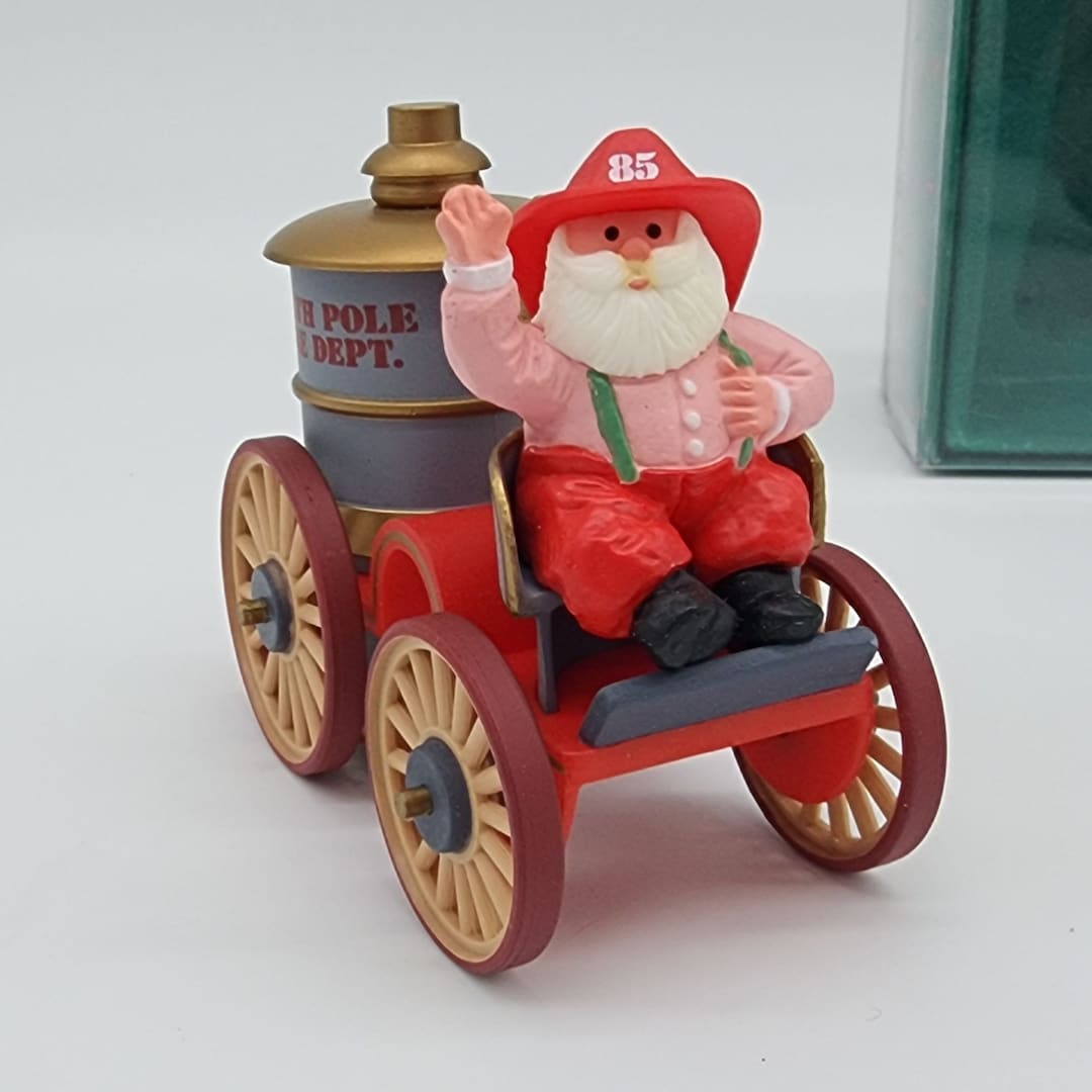 Hallmark Santa's Fire Engine Christmas Ornament 1985 VTG in Box Etsy