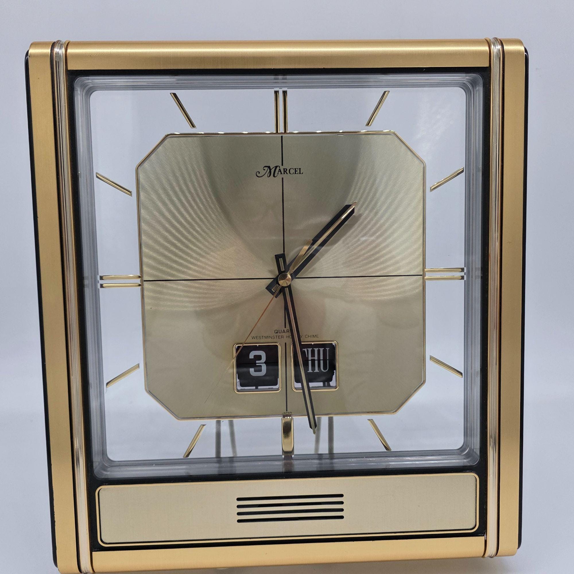 Rare MCM Marcel Quartz Westminster Hourly Chime Date Clock - Etsy