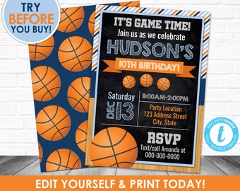 basketball invites etsy