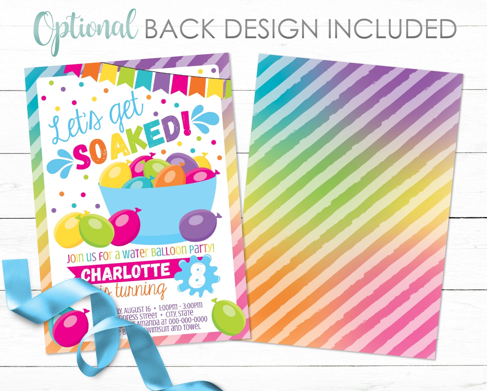 Editable Water Balloon Invitation Water Balloon Fight Party Etsy