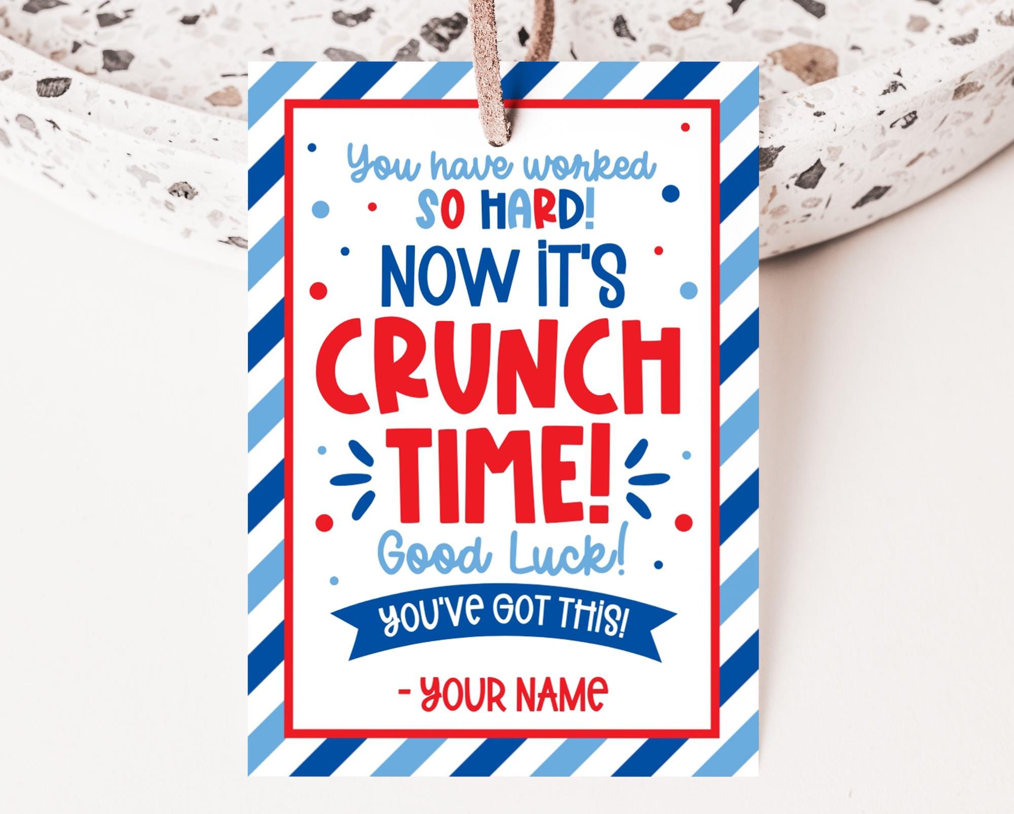 Crunch Time Printable Tag | Crunch Time Chocolate Bar Tag | Appreciation Tag | Good Luck Tag Template | Competition Gift | T0001