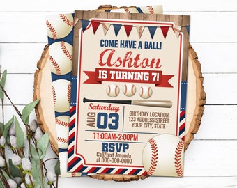 Editable Baseball Invitation, Baseball Birthday Invitation, Baseball Invitation, Baseball Party Invite Corjl S0003 (Pdf / Jpg file only)