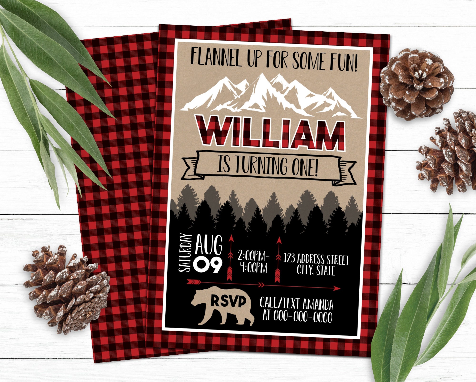 Editable Lumberjack Birthday Invitation Lumberjack - Etsy