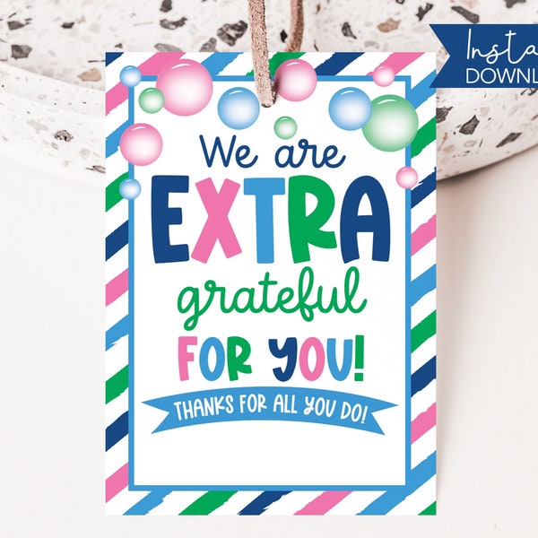 We Are Extra Grateful For You Printable Tag, Gum Tag, Staff Appreciation Gift, Nurse Appreciation Week Employee Staff T14V (PDF file only)