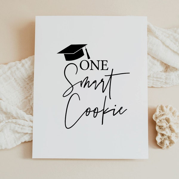 One Smart Cookie Graduation Party Sign, Grad Celebration Editable, Printable Graduation Decor Sign Corjl G1-7 (Digital file only)