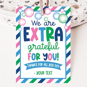 Extra Grateful Printable Tag | Extra Gum Editable Tag | Appreciation Tag | Employee Appreciation Template | Staff Gift | Teacher Gift T0003