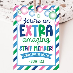 Extra Amazing Staff Member Printable Tag | Extra Gum Editable Tag | Appreciation Tag | Employee Appreciation Template | Staff Gift | T0003