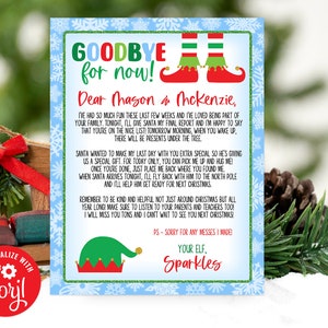 Editable Elf Goodbye Letter, Elf Goodbye Note, Christmas Elf Good bye DIY Printable Letter CH0004 Corjl (Pdf / Jpg file only)