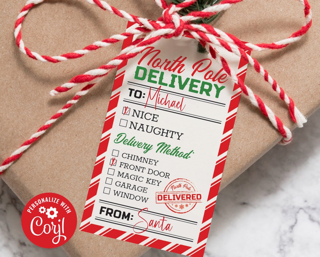 Editable Santa Gift Tag From Santa North Pole Delivery Tag Gift Tag editable-santa-gift-tag-from-santa-north-pole-delivery-tag-gift-tag