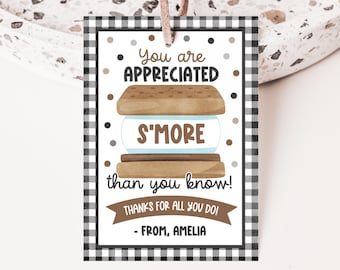 S'mores-cadeaukaartje Appreciated Smore Thank You Know Cadeau Leraar Medewerker Personeel Waardering Bedankt Corjl-sjabloon T0001-alleen digitaal bestand