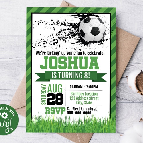 Editable Soccer Birthday Party Invitation Template Soccer Etsy Editable Soccer Birthday Party Invitation Template Soccer Etsy