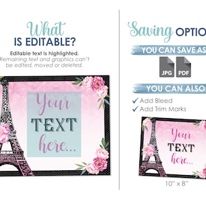 Editable Paris Party Sign, Paris Birthday Printable Sign, Paris ...
