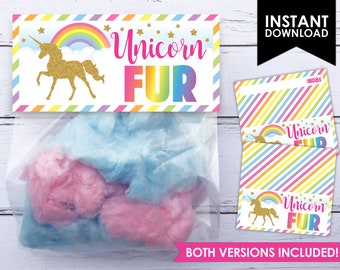 Unicorn Poop Printable Party Treat Bag Topper Thank You Tag | Etsy