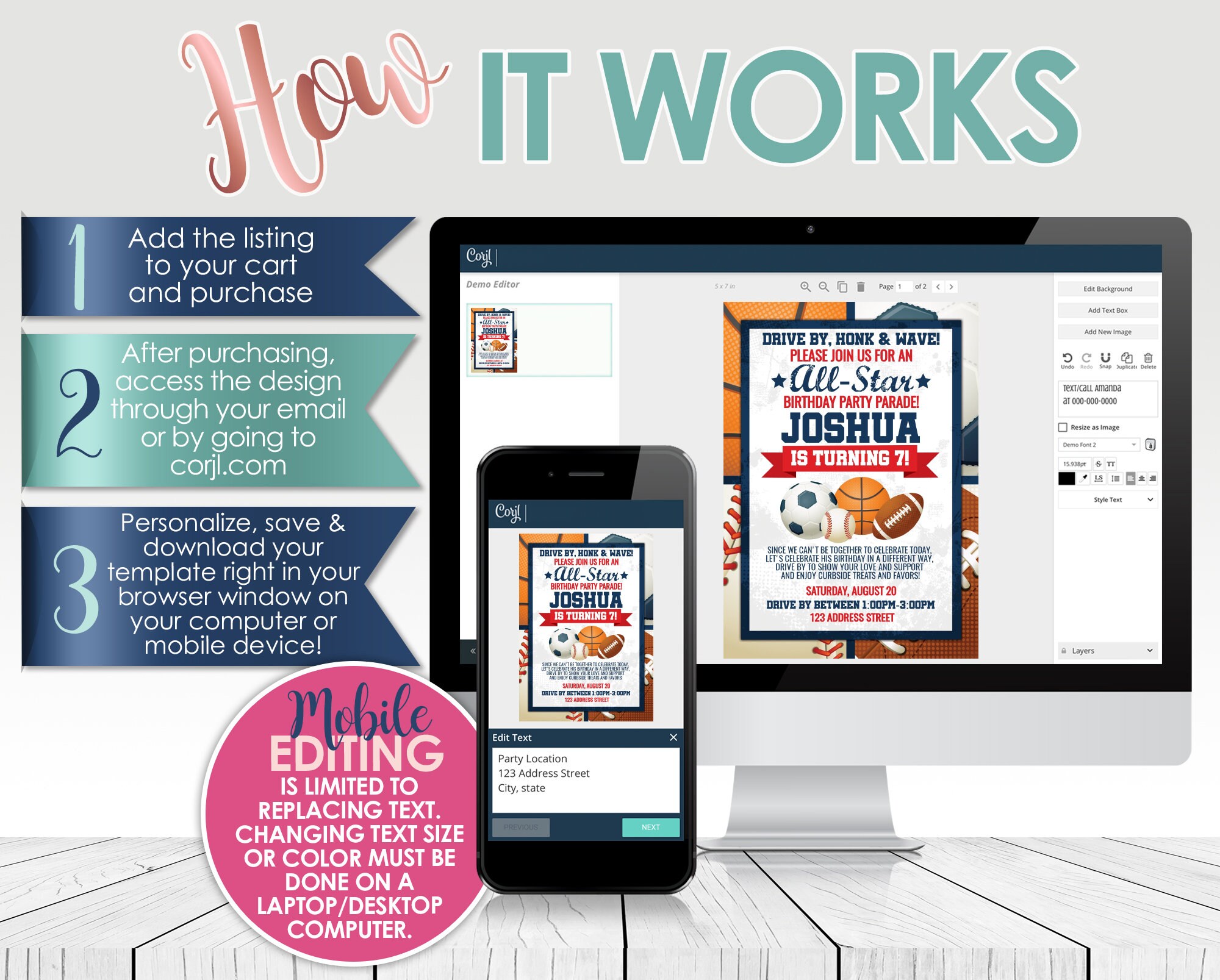 Editable Sports Birthday Party Parade Invitation Sports | Etsy