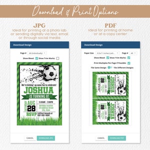 Soccer Birthday Invitation, Soccer Printable Invitation, Soccer Template, Soccer Invite, Soccer Party Corjl S21-1 Digital file only image 5