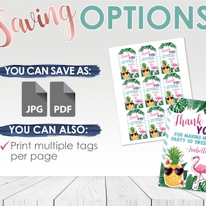Editable Pineapple Thank You Tag, Printable Favor Tag, Pineapple Favor ...