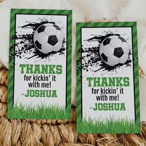 Etiqueta de agradecimento de futebol, etiqueta de lembrancinha de futebol, aniversário de futebol, etiqueta de lembrancinha de aniversário de futebol, lembrancinha editável de futebol, Corjl S21-2 (somente arquivo digital)