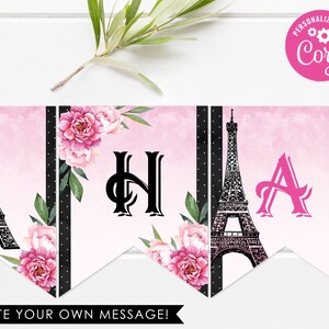 Editable Paris Birthday Banner, Paris Birthday Oh La La Printable ...