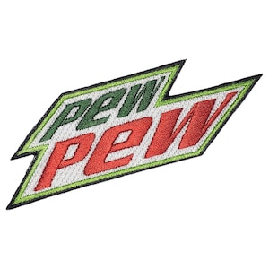 Pew Pew - Embroidered Morale Patch with Hook and Loop Backing