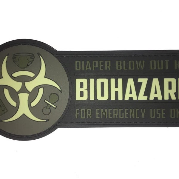 Biohazard - Diaper Bag PVC Morale Patch with hook and loop backing