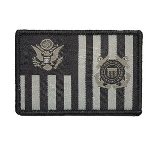 USCG Subdued Ensign - Embroidered Morale Patch with Hook and Loop Backing