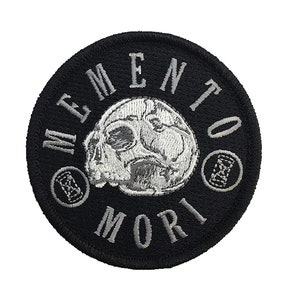 Memento Mori - Remember Death - Embroidered Morale Patch with Hook and Loop Backing