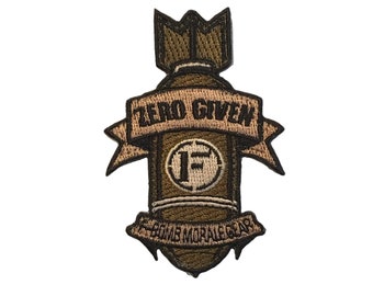 Zero Given F-Bomb Embroidered Morale Patch with Hook and Loop Backing