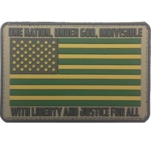 American Flag - One Nation Under God - PVC Morale Patch with hook and loop backing