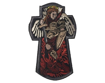 St. Michael the Archangel - Embroidered Morale Patch with Hook and Loop Backing