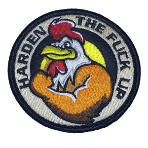 Harden The F#ck Up – Gestickter Moral-Aufnäher mit Klettverschluss