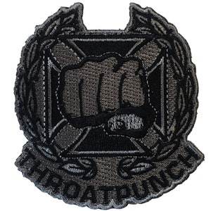 Throat Punch - Embroidered Morale Patch with Hook and Loop Backing