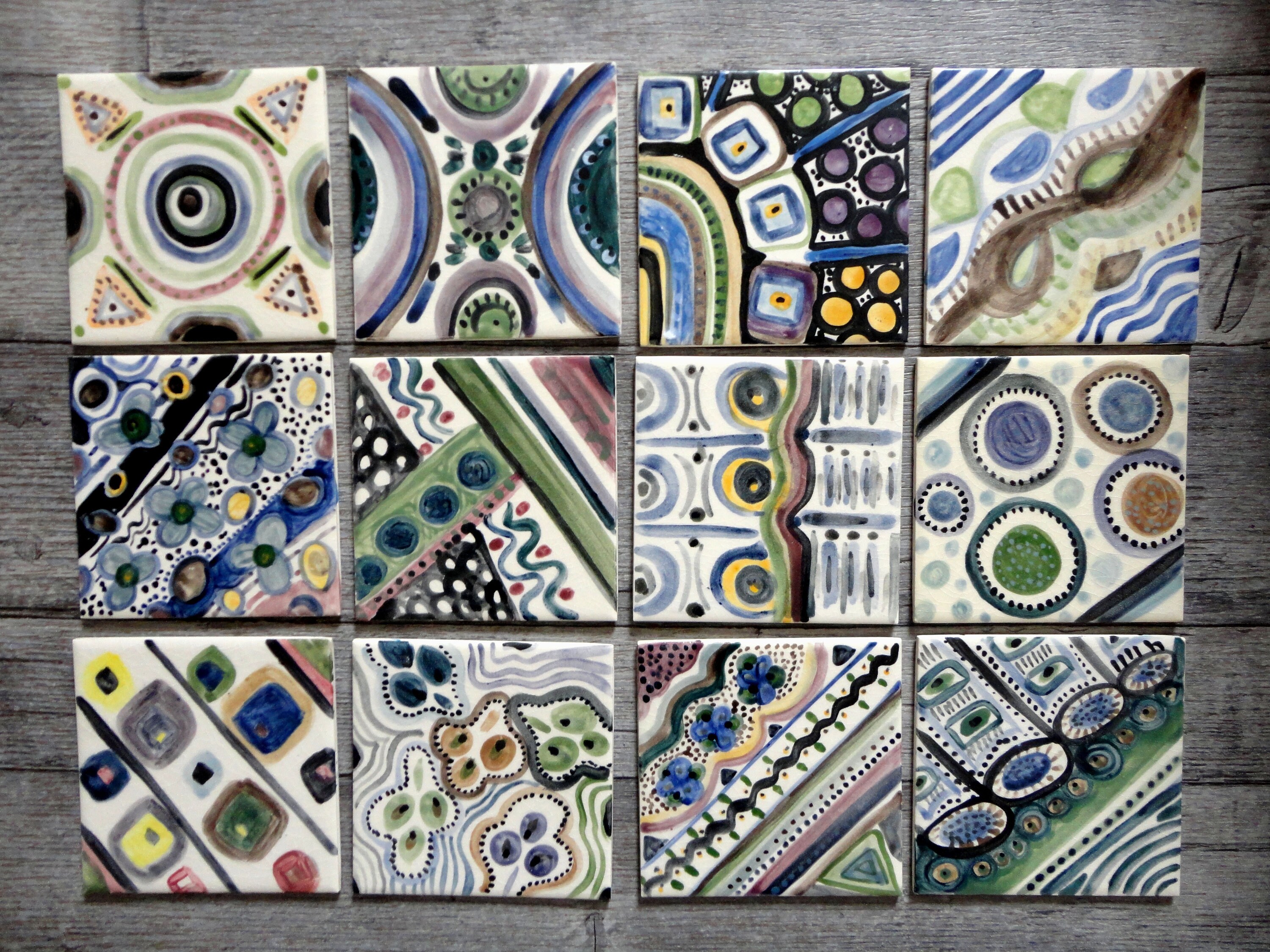 Faïences Murales Artisanales Peintes à La Main Décor Unique-Peints Main