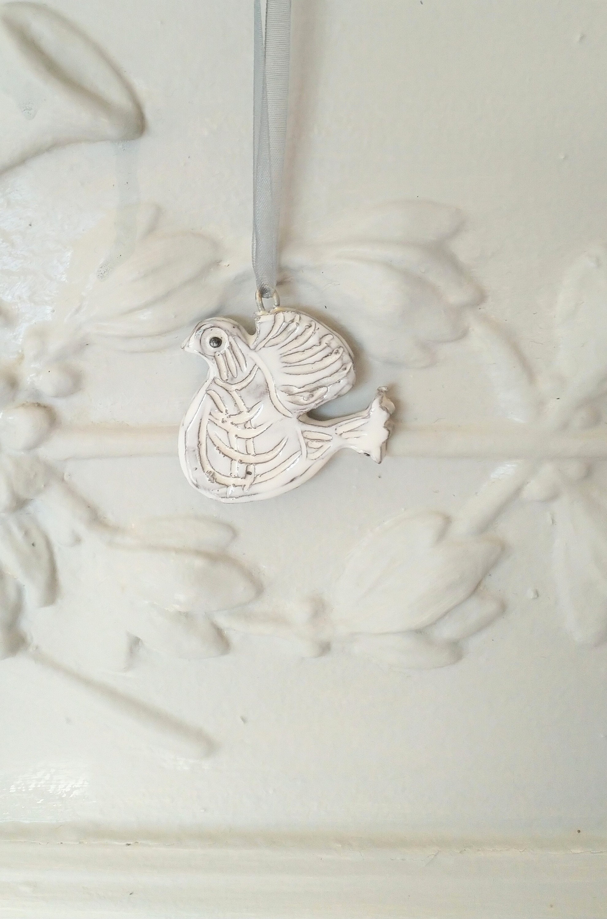 Ornement , Pendentif Décoration Murale Faïence Émaillée Pièce Unique à Accrocher Offrir