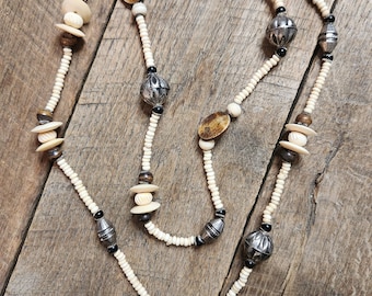 Vintage Boho Long Beaded Infinity Necklace