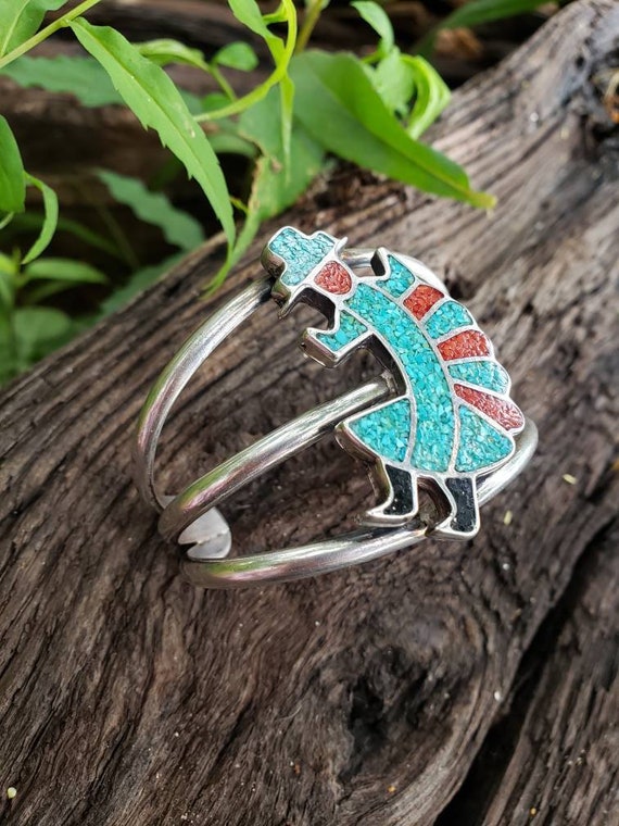 Vintage Kachina Kokopelli Sterling Silver Turquoi… - image 7