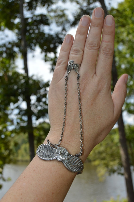 Vintage G&S Silver Eagle Slave Bracelet and Ring -