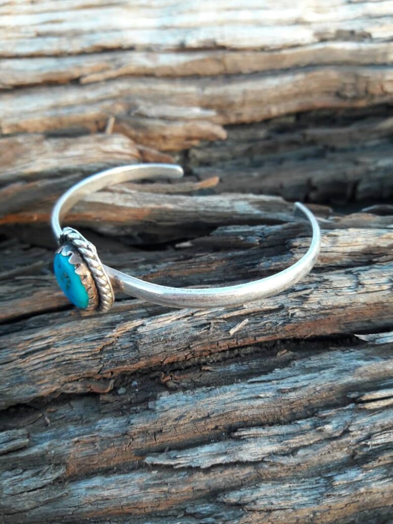 Vintage Hecho en Mexico Sterling Silver /& Turquoise Cuff