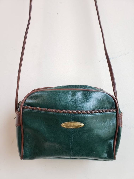 Vintage 1990s Liz Claiborne Green and Brown Leathe