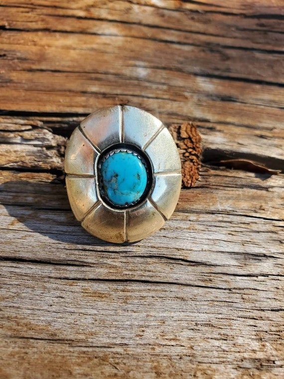 Vintage Southwestern Turquoise Shadowbox Ring