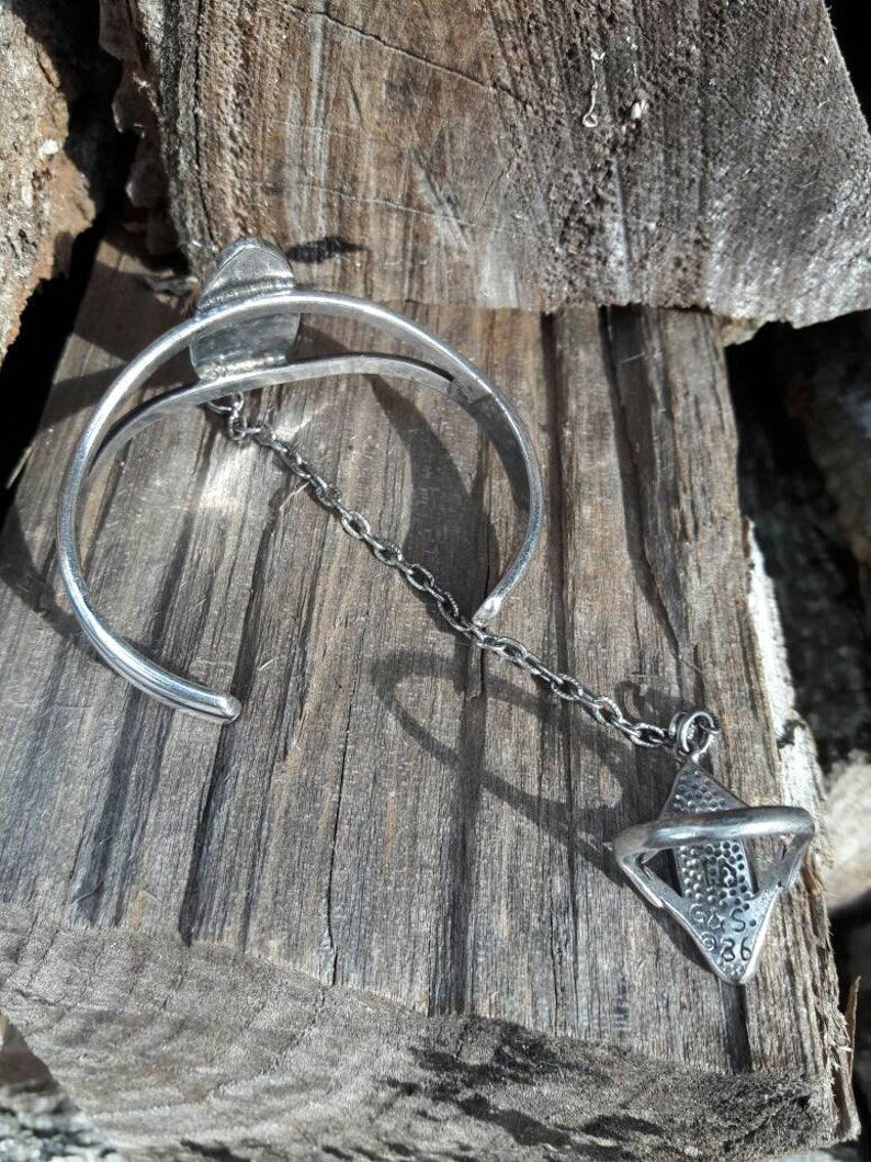 Vintage Winged Heart G/&S Slave Bracelet Ring Size 9