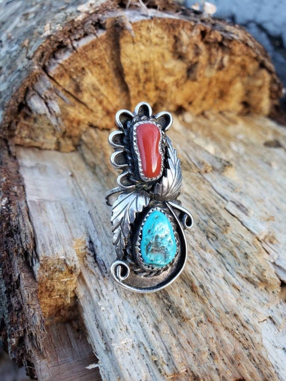 Heishe coral turquoise and shell Southwestern Necklace 4 Picture Sterling Locket
