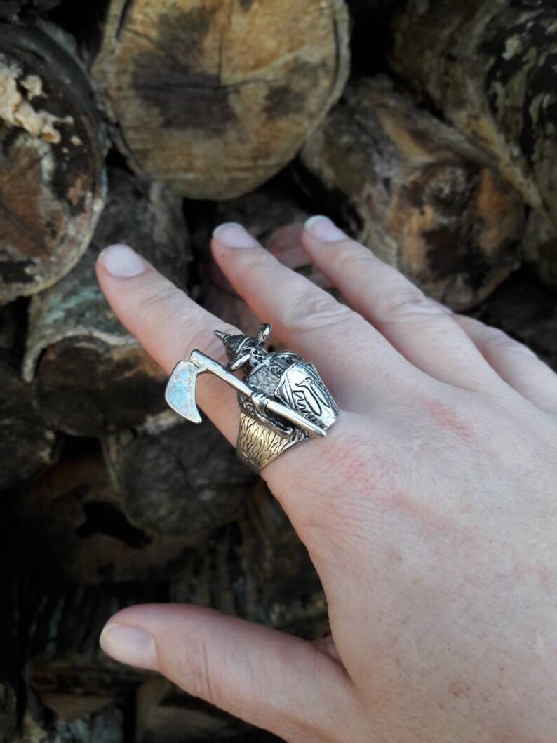 Size 12.5 Vintage 1985 Gothic Executioner Viking G/&S Biker Ring