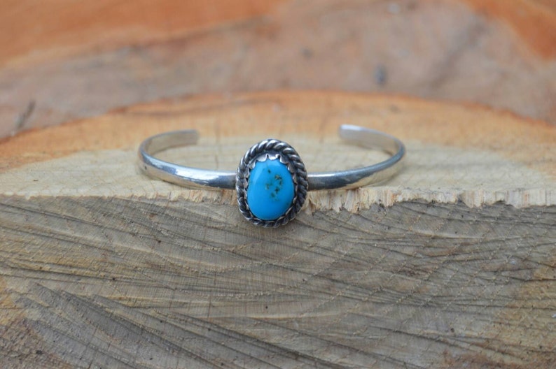 Vintage Hecho en Mexico Sterling Silver /& Turquoise Cuff