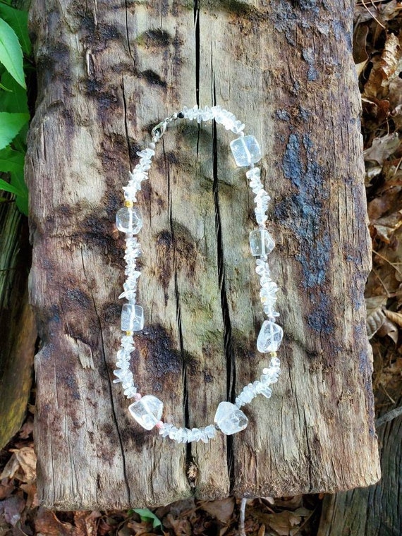 Clear Quartz Crystal Beaded Necklace